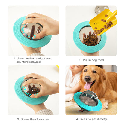 Interactive Dog Toy With Fly Disk  Food Dispenser Improve IQ Slow Feeding And Training For Small Me 4