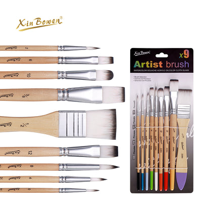 Professional Nylon Brush Set, Art Supplies for Beginners, Watercolor, Oil and Acrylic Paint Board Painting Tools