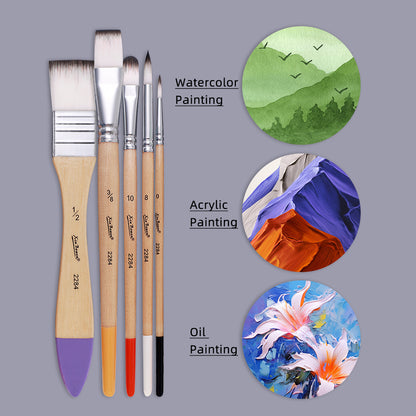 Professional Nylon Brush Set, Art Supplies for Beginners, Watercolor, Oil and Acrylic Paint Board Painting Tools