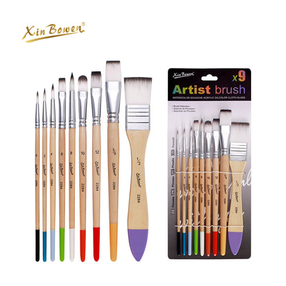 Professional Nylon Brush Set, Art Supplies for Beginners, Watercolor, Oil and Acrylic Paint Board Painting Tools