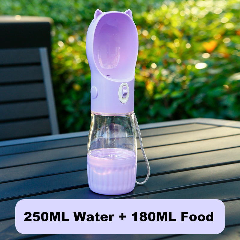 Travel Portable Dog Water Bottle With Food Cup For Pets Outdoor Drinking And Feeding Dispenser 7