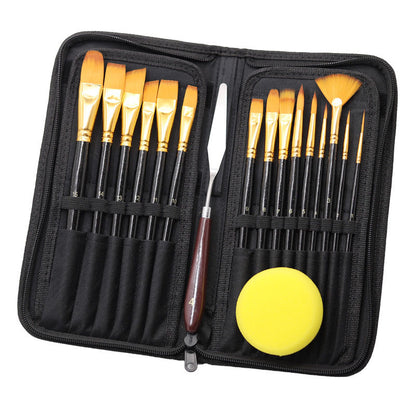 Paint Brushes Set for Watercolor Acrylic Oil, Nylon Hair Wood Handle, Professional Art Supplies for Kids and Adults