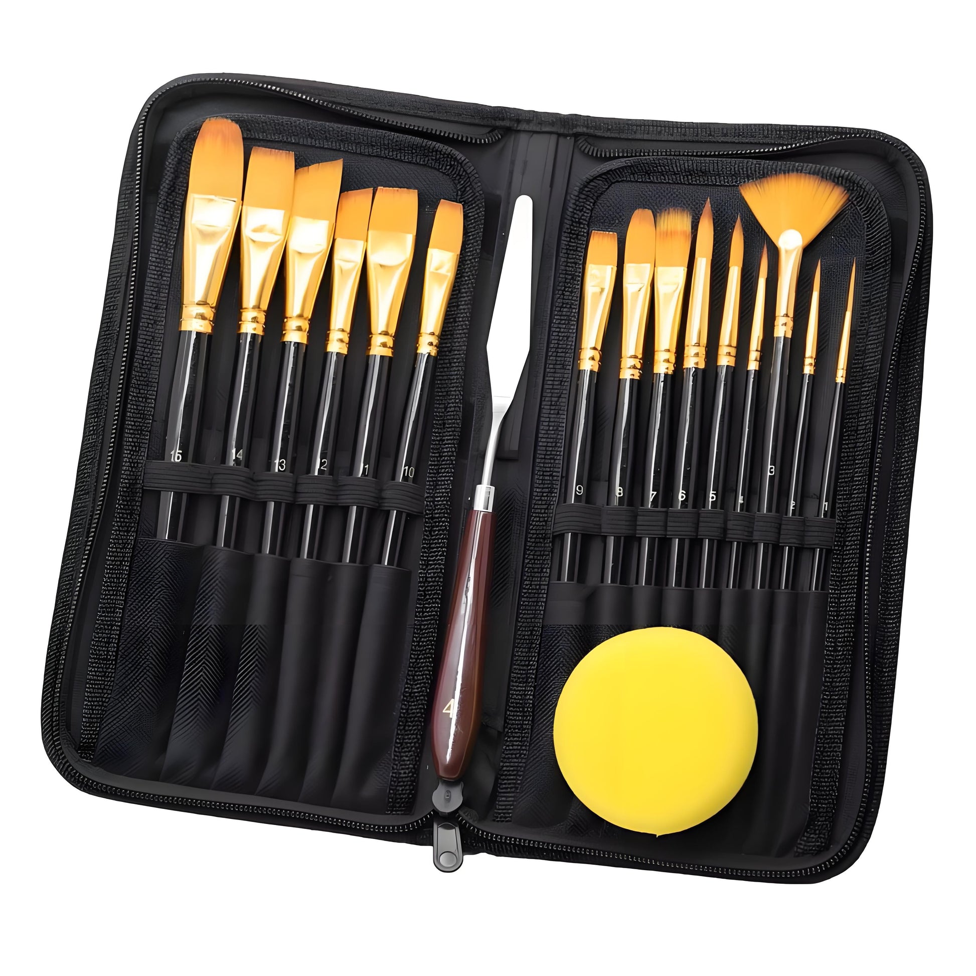 Paint Brushes Set for Watercolor Acrylic Oil, Nylon Hair Wood Handle, Professional Art Supplies for Kids and Adults