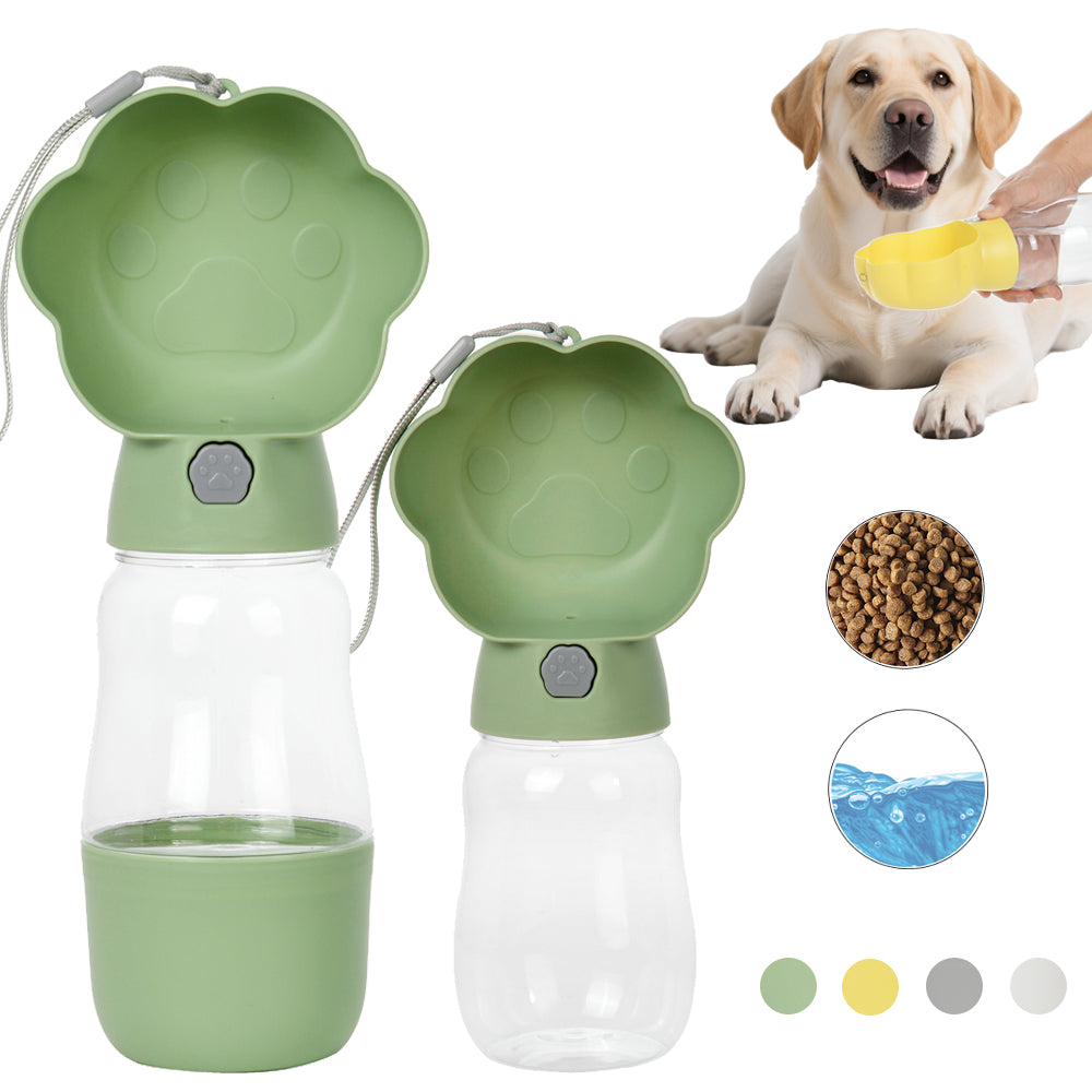 Outdoor Portable Dog Water Bottle With Food Container Travel Pet Drinking Bowl  Feeder For Small La 2