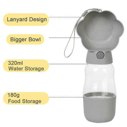 Outdoor Portable Dog Water Bottle With Food Container Travel Pet Drinking Bowl  Feeder For Small La 3