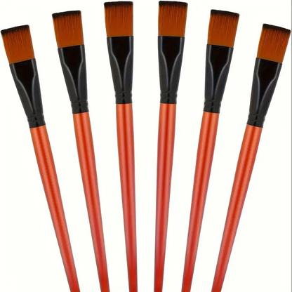 Flat Paint Brushes, Nylon Artist Brushes for Painting, Synthetic Oil Paint Brushes for Art and Crafts
