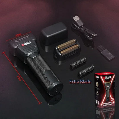 Professional Hair Trimmer With LCD Display Titanium Double Blade High Speed Motor 5