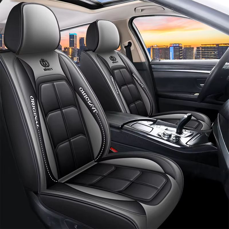 Universal Full Leather Car Seat Cover  AllInclusive Cushion For Driver And Passenger Seats AllSeaso