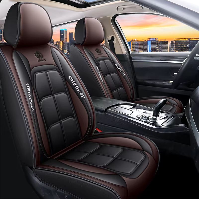 Universal Full Leather Car Seat Cover  AllInclusive Cushion For Driver And Passenger Seats AllSeaso