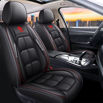 Universal Full Leather Car Seat Cover  AllInclusive Cushion For Driver And Passenger Seats AllSeaso