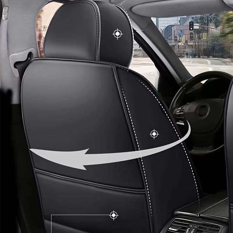 Universal Full Leather Car Seat Cover  AllInclusive Cushion For Driver And Passenger Seats AllSeaso