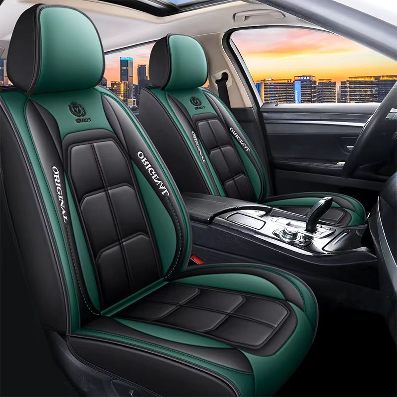 Universal Full Leather Car Seat Cover  AllInclusive Cushion For Driver And Passenger Seats AllSeaso