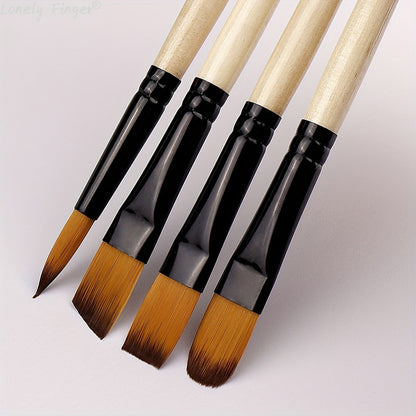 Mix Paint Brush Set Nylon Hair Brushes for Acrylic, Oil, Gouache, Body, Face, Nail Art, Kids and Adults