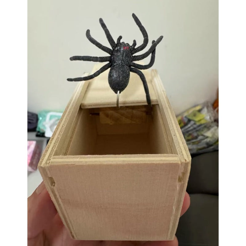 Halloween Decorations Prank, Wooden Scare Box Trick, Spider Funny Crafts, Hidden Box Home Fun Game, Trick Friend