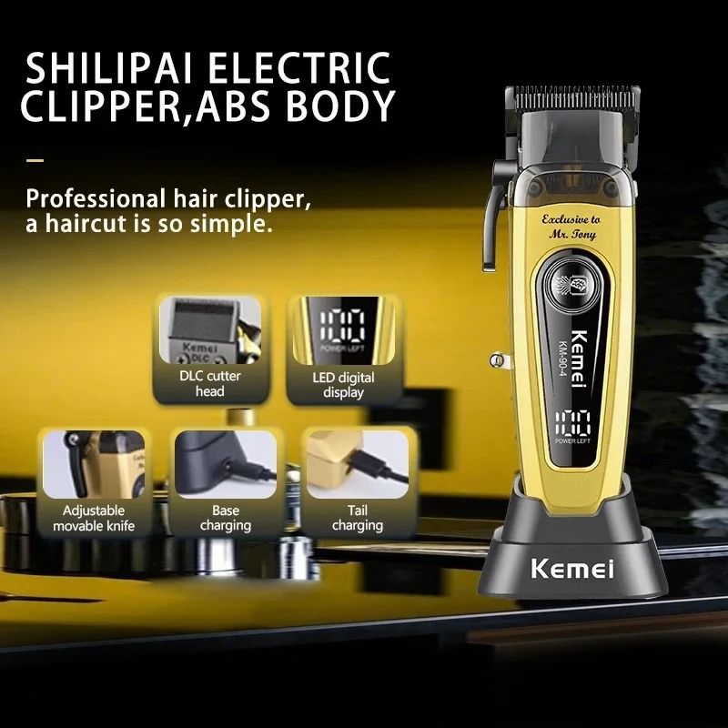 Professional Cordless Hair Clippers with High Speed Motor and DLC Blade