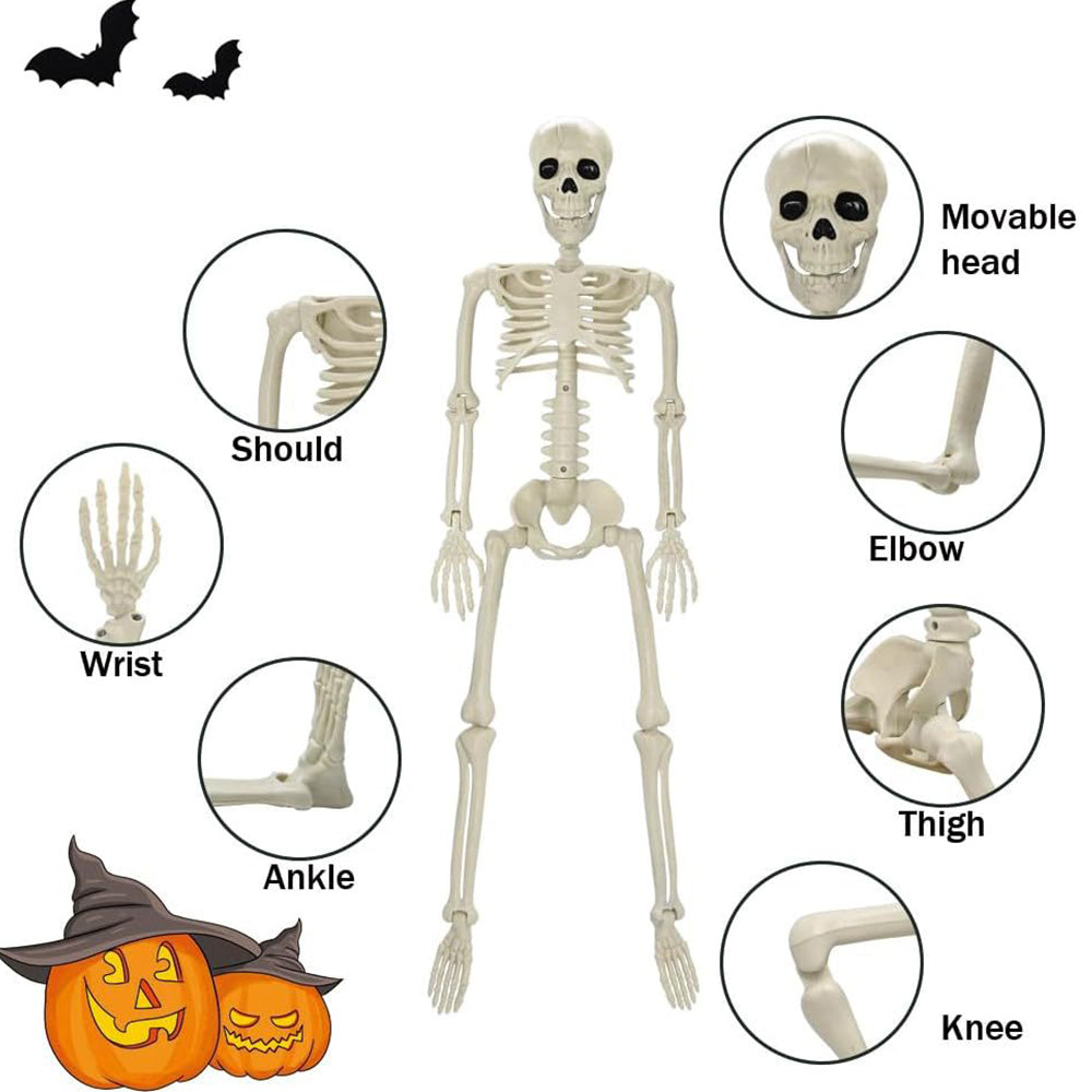 Halloween Shape Skeleton Human Shape Bones Posable Skeleton Haunted House Horror Props Halloween Ho
