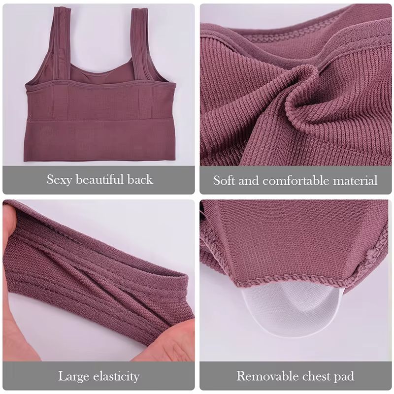Seamless Push Up Sports Bra  Breathable AntiSweat Yoga Bra For Women Shockproof Workout Crop Top 4