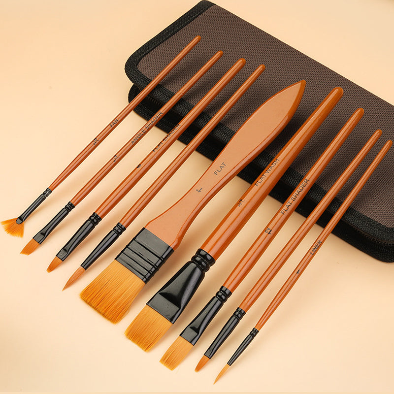 Nylon Hair Watercolor Paint Brush Pen Set Wooden Handle Art Brushes For Acrylic Oil Painting DIY Cr 1