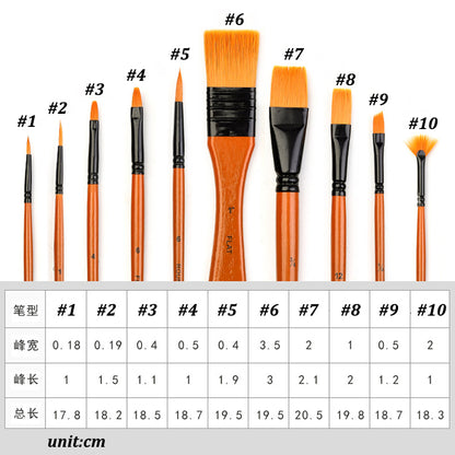 Nylon Hair Watercolor Paint Brush Pen Set Wooden Handle Art Brushes For Acrylic Oil Painting DIY Cr 3