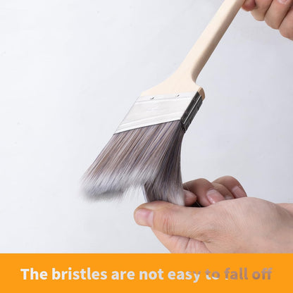 Professional Paint Brushes Set Pack of 5, Durable Sash Brushes with Soft Tapered Filament for Walls, Cabinets, Fence