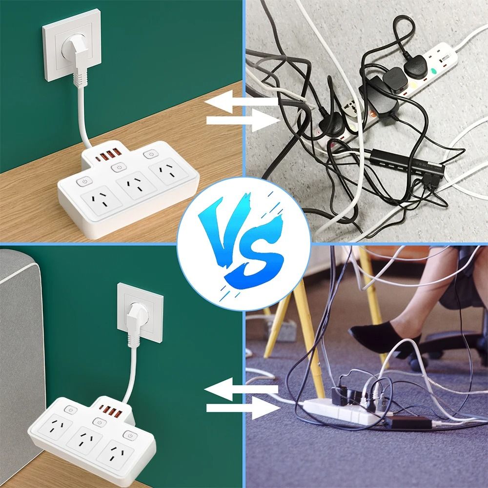 Wall Mounted AU Power Strip With Independent Switches And USB C Charging Ports 3