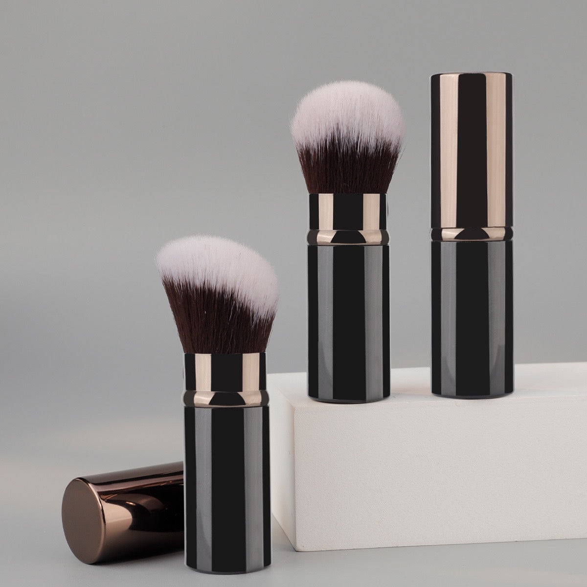 Retractable Mini Travel Makeup Brush Powder Contour Brush, Professional Tool for Blush, Loose Powder Foundation