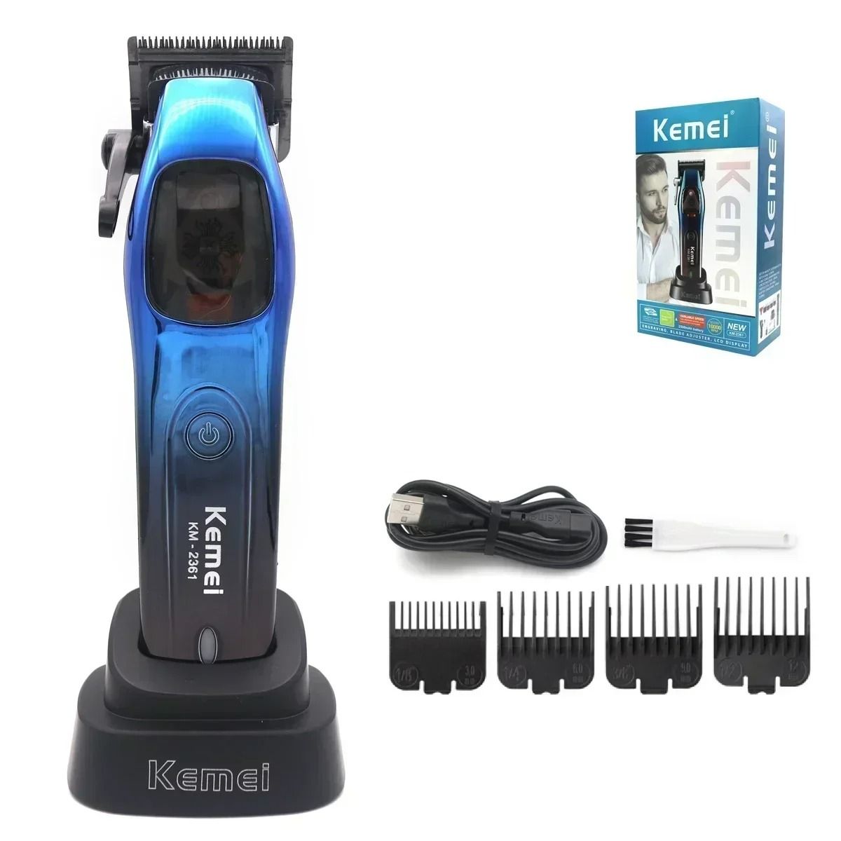 Professional Cordless Hair Clipper With 10000RPM Magnetic Motor And DLC Blade 8