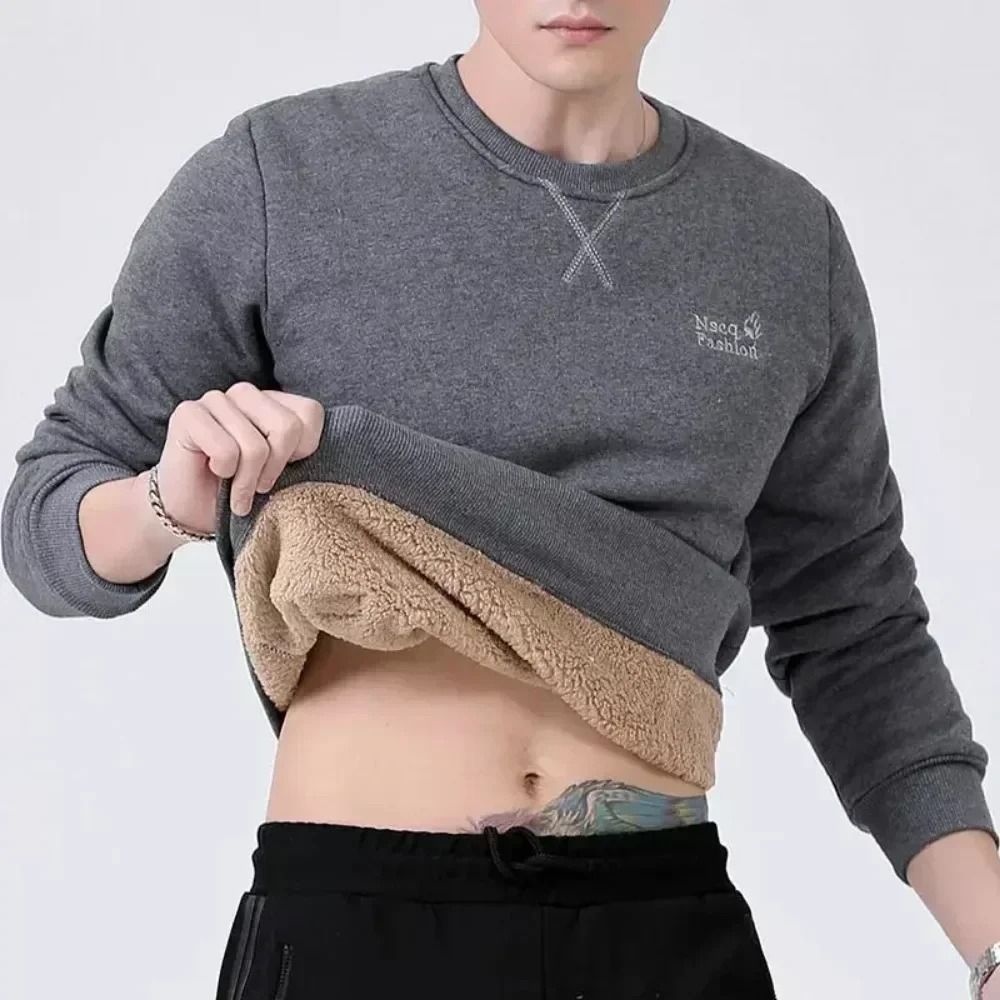 Mens Warm Fleece Lined Quarter Zip Sweatshirt in Plus Sizes