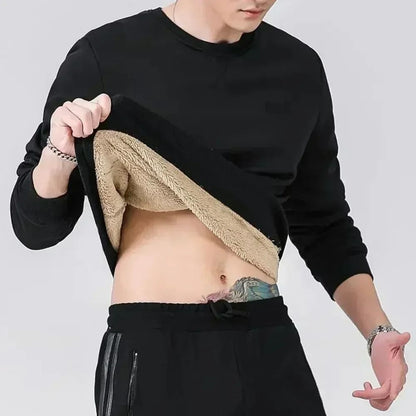 Mens Warm Fleece Lined Quarter Zip Sweatshirt In Plus Sizes 1