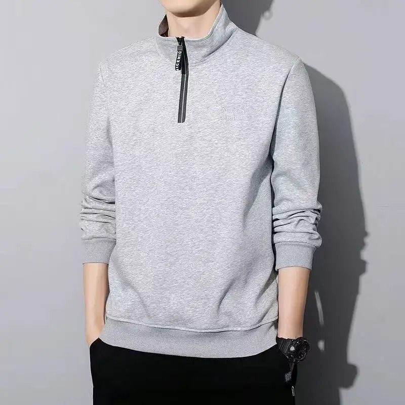Mens Warm Fleece Lined Quarter Zip Sweatshirt In Plus Sizes 3