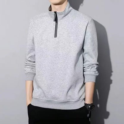 Mens Warm Fleece Lined Quarter Zip Sweatshirt In Plus Sizes 3