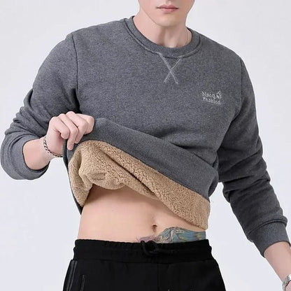 Mens Warm Fleece Lined Quarter Zip Sweatshirt In Plus Sizes 6