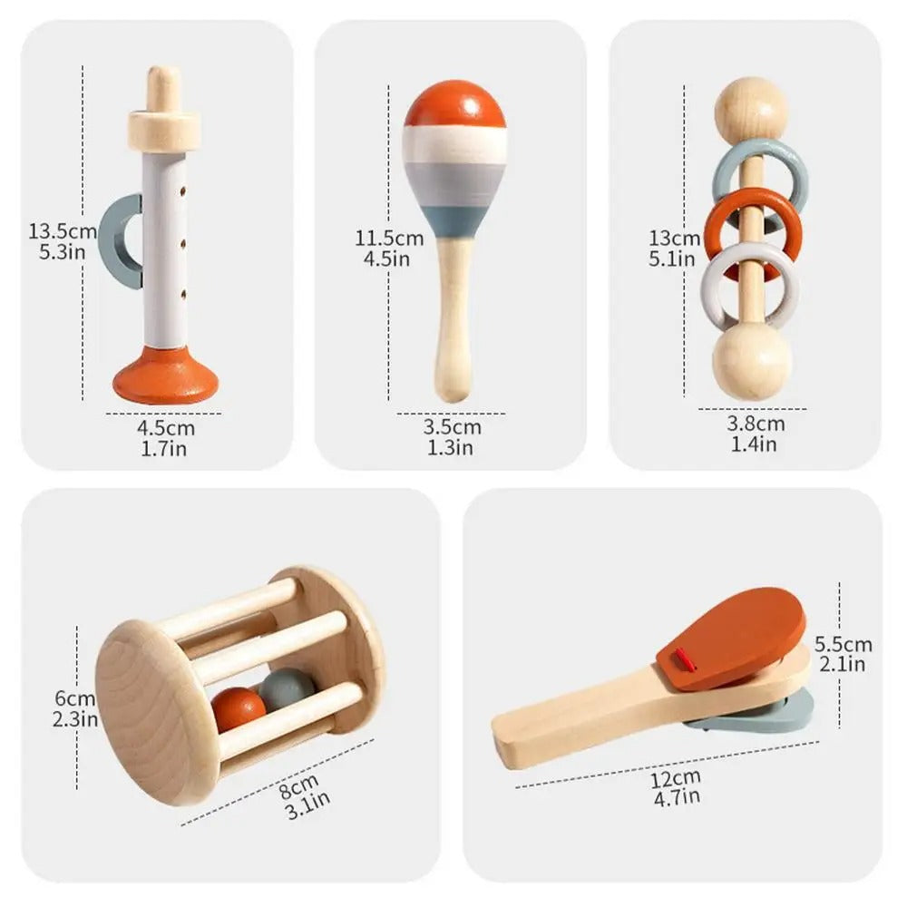 Baby Musical Instruments Montessori Wooden Toys Percussion Xylophone Set For Toddlers Preschool Edu 6