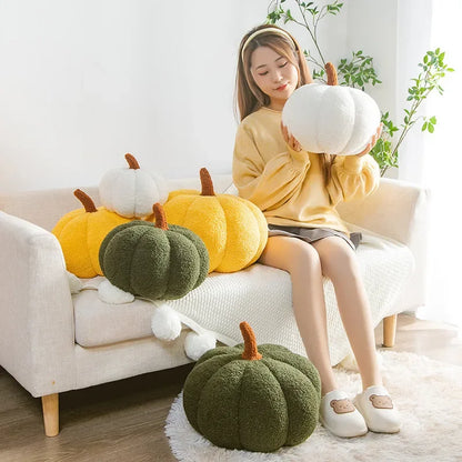 Decorative Cushion Plush Nordic Ins Sofa Backrest Cute Orange Pumpkin Pillow For Living Room  Home  2