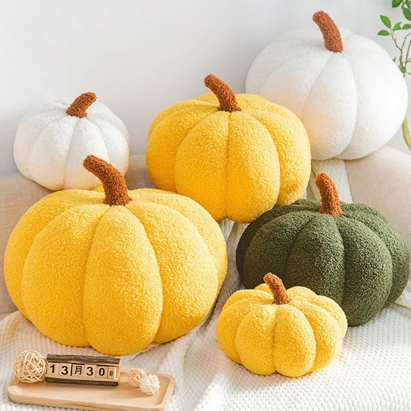 Decorative Cushion Plush Nordic Ins Sofa Backrest Cute Orange Pumpkin Pillow For Living Room  Home  3