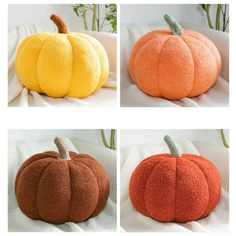 Decorative Cushion Plush Nordic Ins Sofa Backrest Cute Orange Pumpkin Pillow For Living Room  Home  4