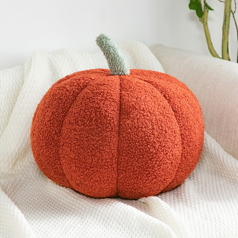 Decorative Cushion Plush Nordic Ins Sofa Backrest Cute Orange Pumpkin Pillow For Living Room  Home  8