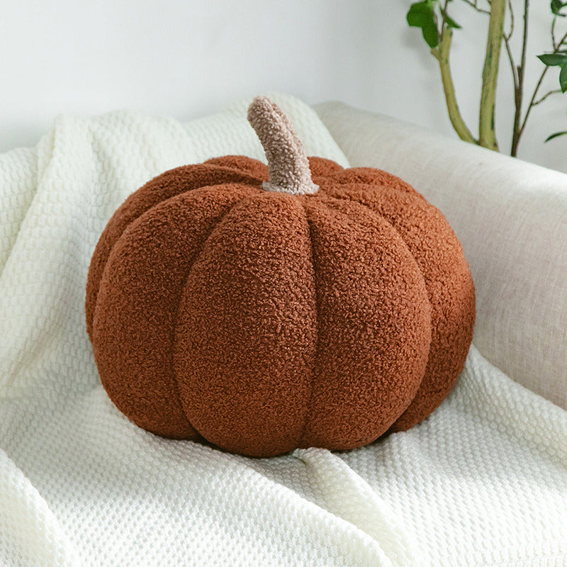 Decorative Cushion Plush Nordic Ins Sofa Backrest Cute Orange Pumpkin Pillow For Living Room  Home  9