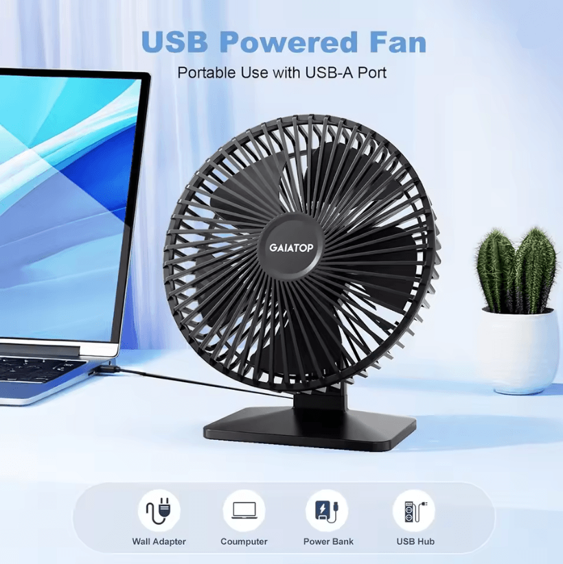 BreezeFlow Portable USB Desk Fan 1