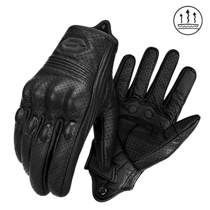 Vintage Leather Motorcycle Gloves  Breathable Summer Riding Gloves With AntiSlip Grip For Men  Wome 8