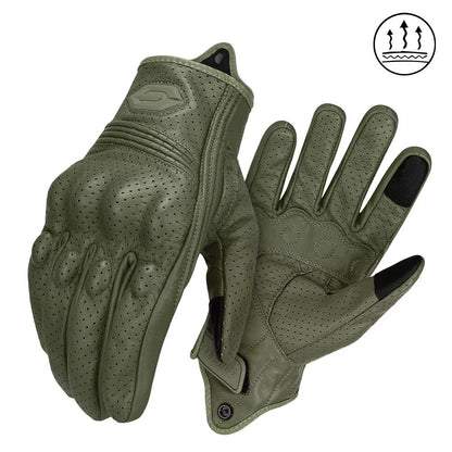 Vintage Leather Motorcycle Gloves  Breathable Summer Riding Gloves With AntiSlip Grip For Men  Wome 10