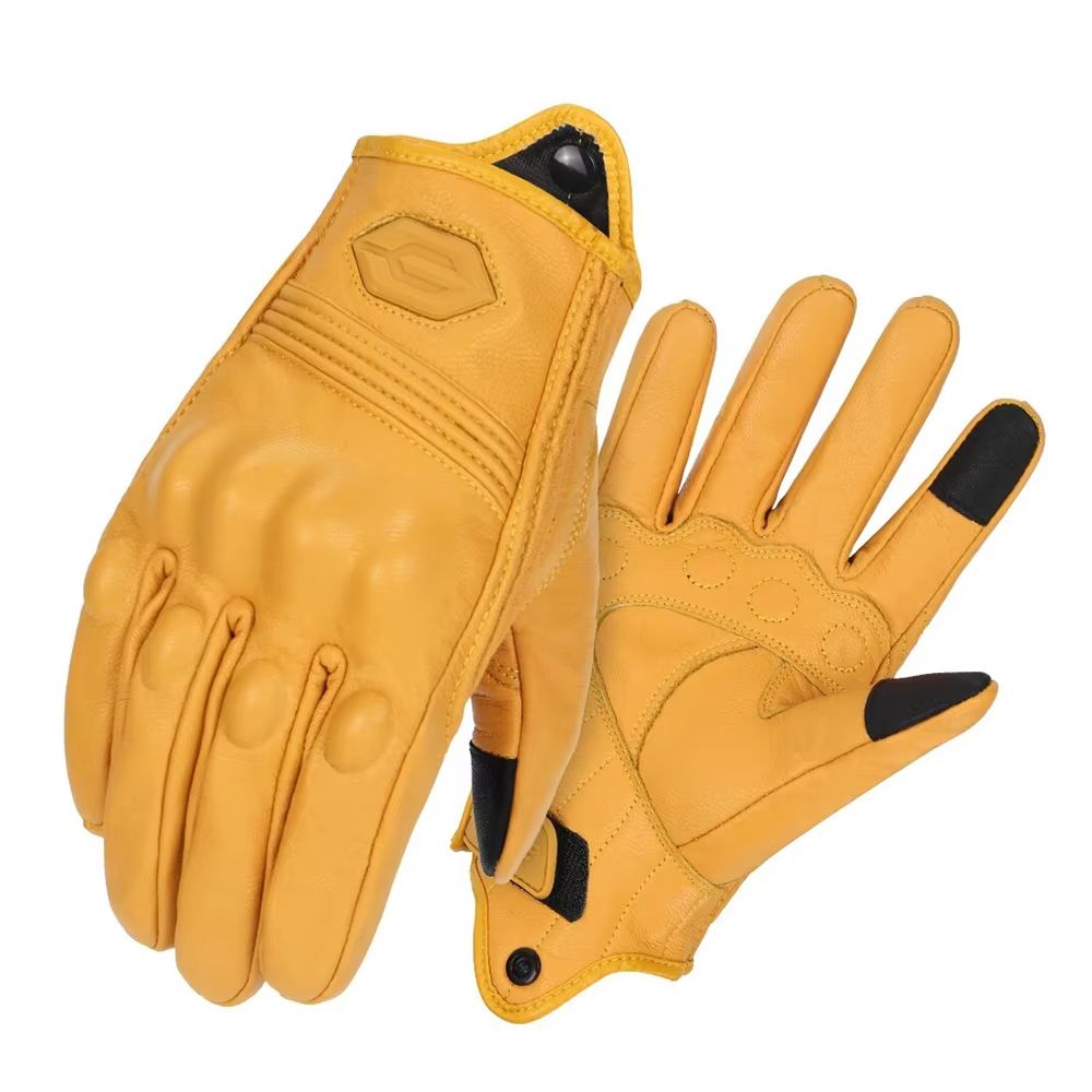 Vintage Leather Motorcycle Gloves  Breathable Summer Riding Gloves With AntiSlip Grip For Men  Wome 11