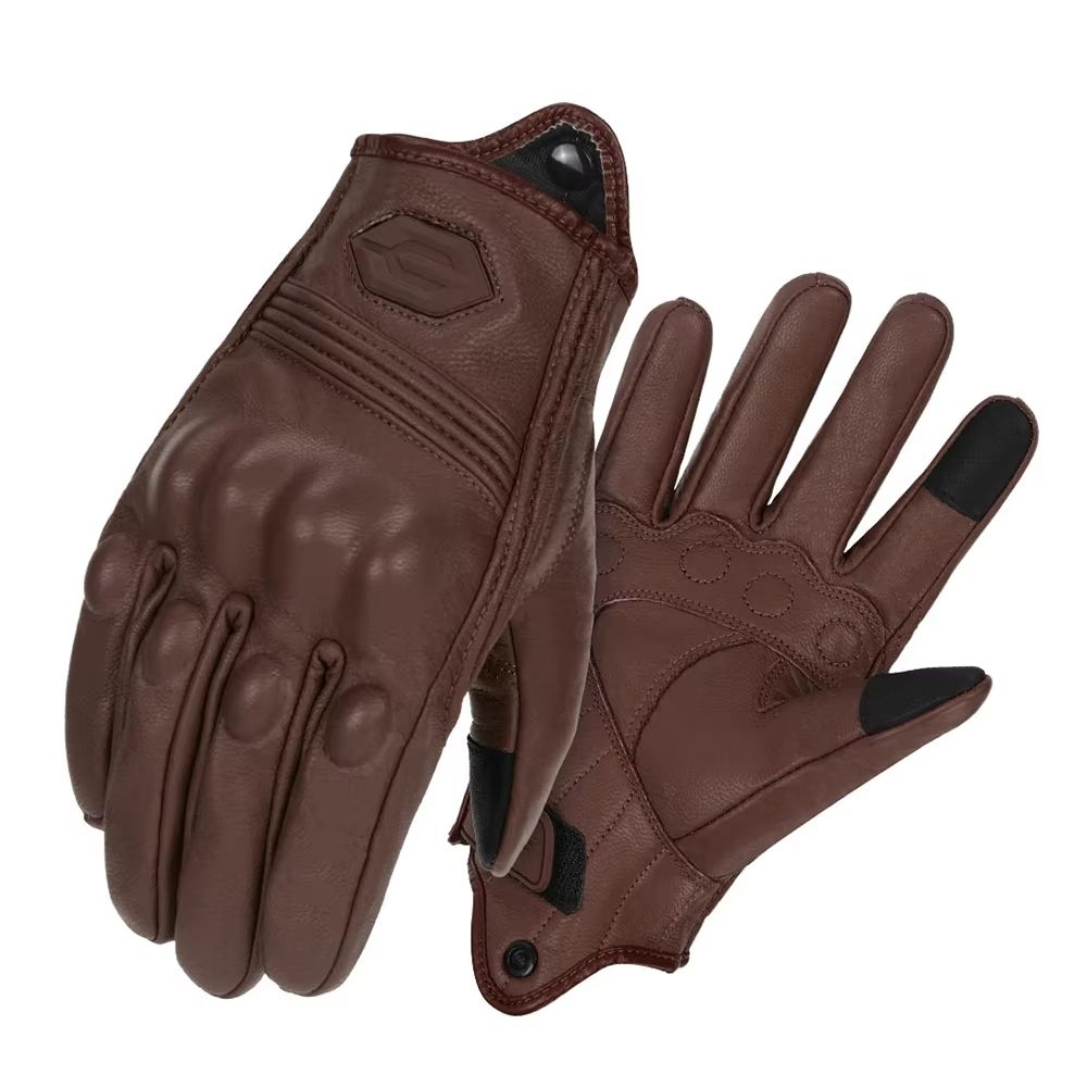 Vintage Leather Motorcycle Gloves  Breathable Summer Riding Gloves With AntiSlip Grip For Men  Wome 13
