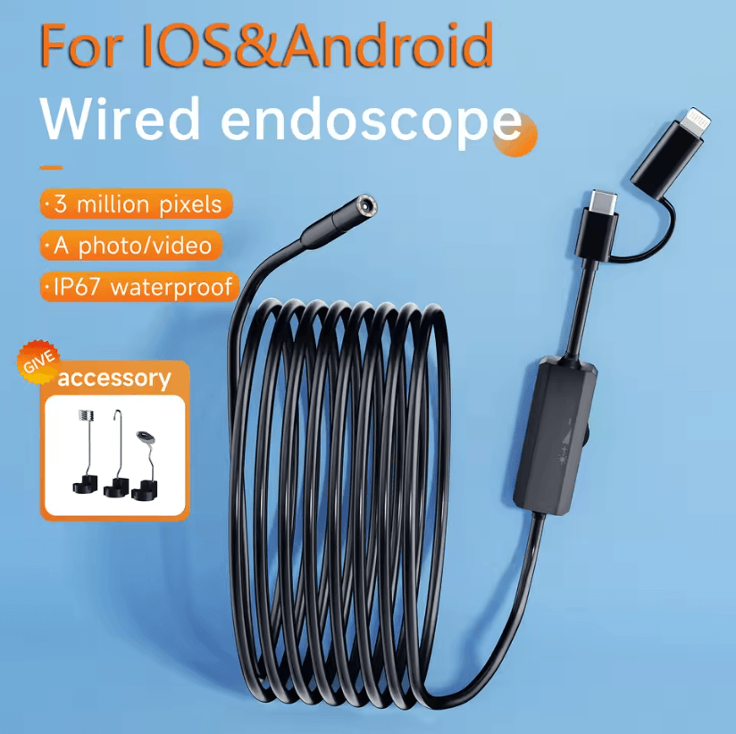 FlexiScope Waterproof Endoscope Camera for Android and iPhone