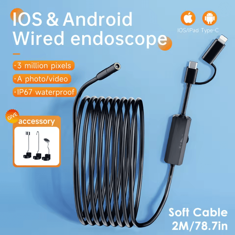 FlexiScope Waterproof Endoscope Camera For Android And IPhone 3