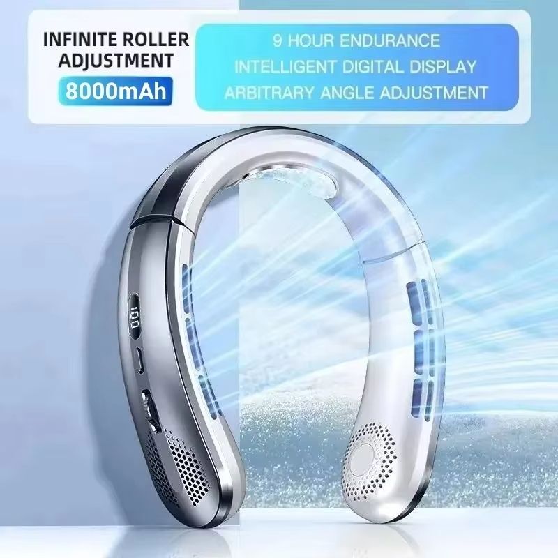Xiaomi 8000mAh Portable Neck Fan  Bladeless USB Rechargeable Hanging Fan With LED Display 7