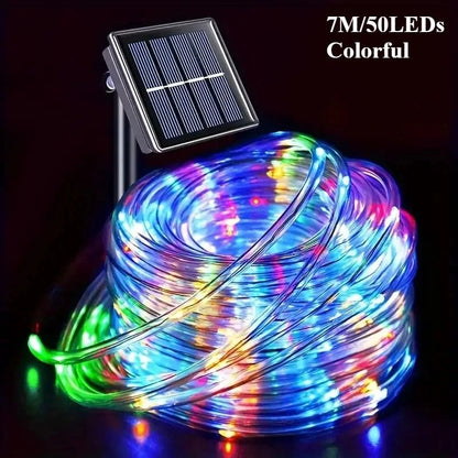 Solar LED Rope String Lights Waterproof Tube For Outdoor Garden Lighting 3