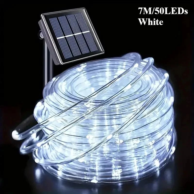 Solar LED Rope String Lights Waterproof Tube For Outdoor Garden Lighting 6