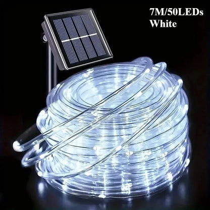 Solar LED Rope String Lights Waterproof Tube For Outdoor Garden Lighting 6