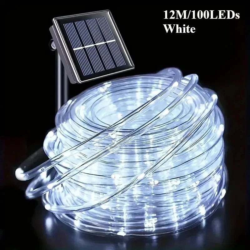 Solar LED Rope String Lights Waterproof Tube For Outdoor Garden Lighting 7